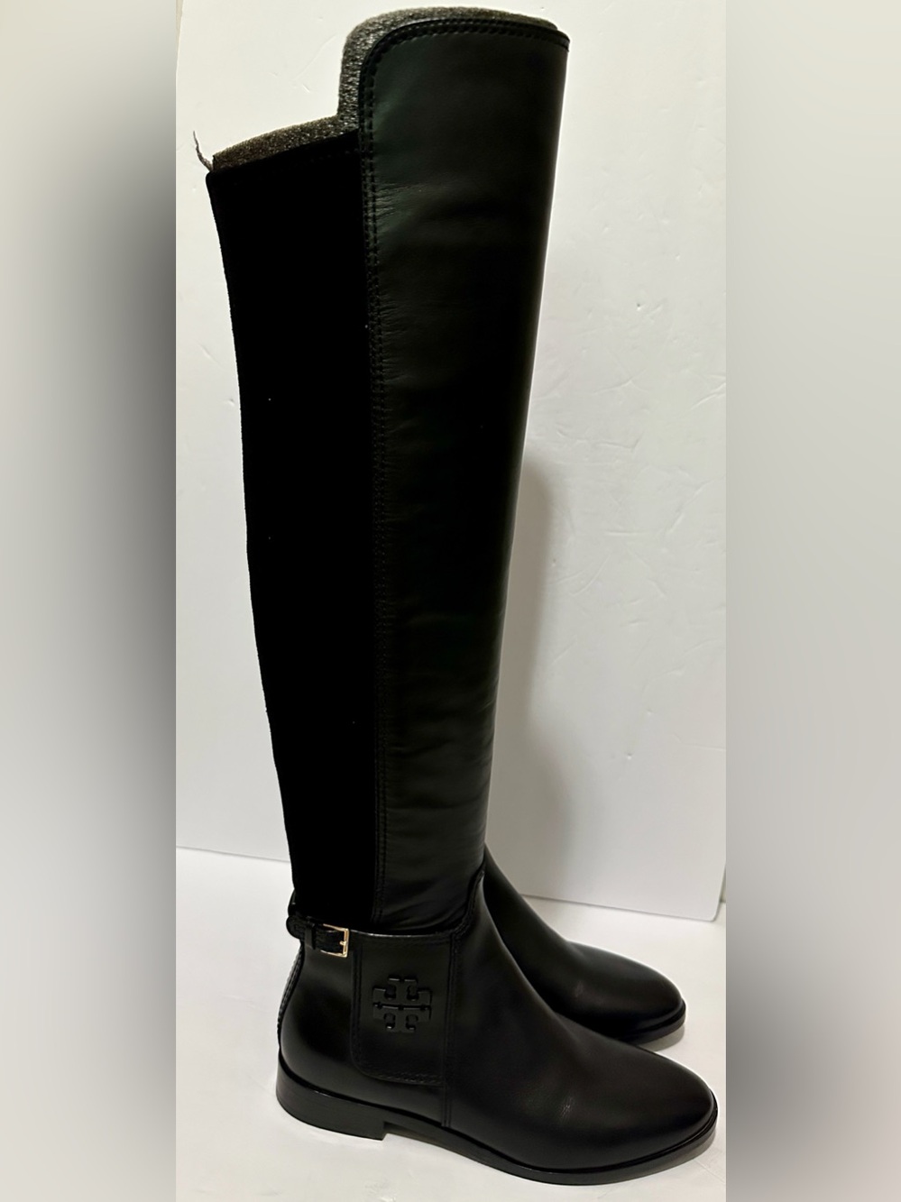 Tory Burch Wyatt black leather over-the-knee boots NWOB